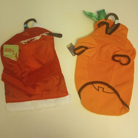 NWT pumpkin and Santa dog costumes - Picture 3 of 12